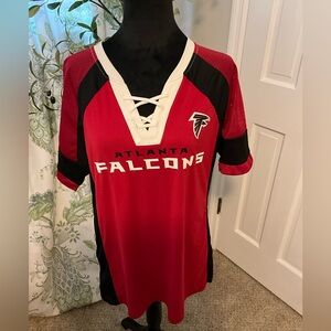 NFL Falcons V Neck Lace Ladies Jersey Top